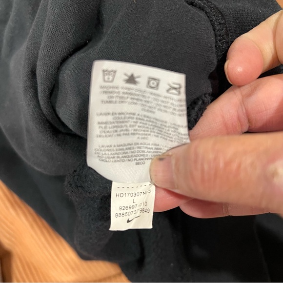 Nike Black Cowl Neck Sweatshirt Men’s Size Large Funnel Neck Hoodie Pullover EUC - Picture 6 of 8